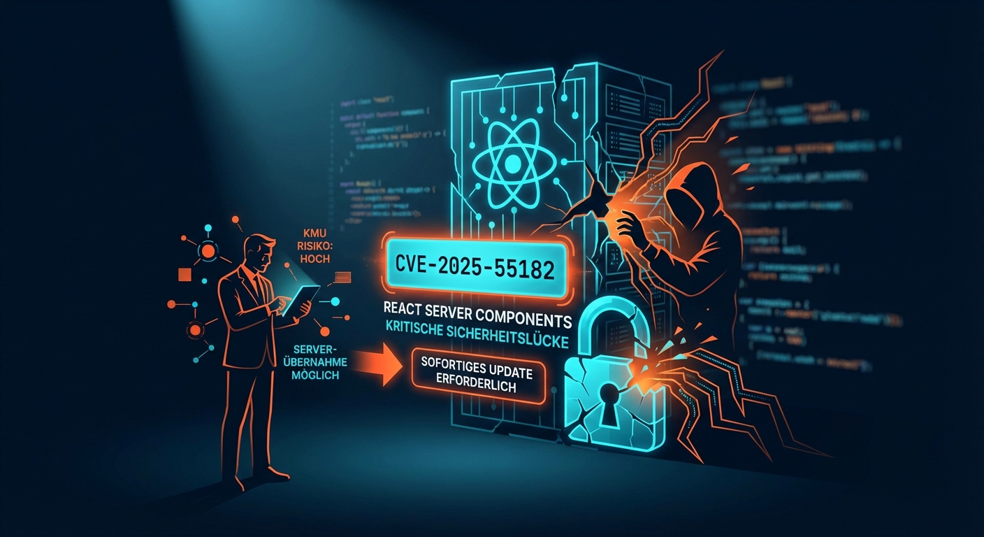 React Sicherheitslücke CVE-2025-55182: Hohes Risiko für KMU