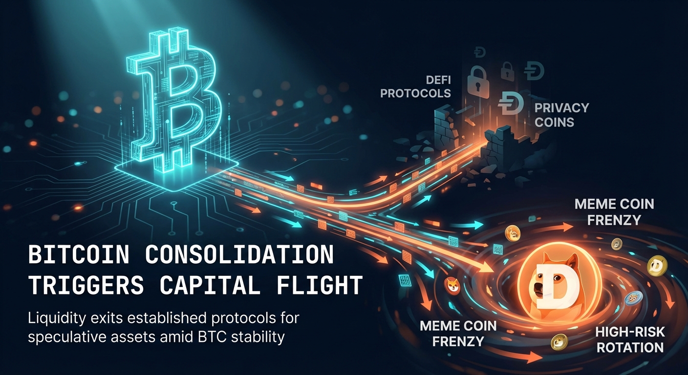 Bitcoin Consolidation Triggers Capital Flight From DeFi into Meme Coins like Dogecoin