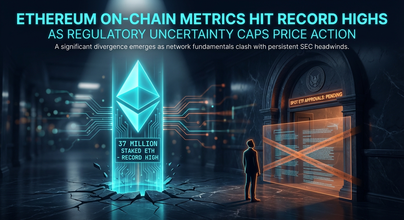 Ethereum On-Chain Metrics Hit Record Highs as Regulatory Uncertainty Caps Price Action