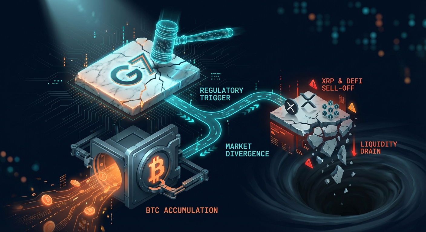 New G7 Stablecoin Rules Trigger Bitcoin Accumulation, XRP and DeFi Sell-Off