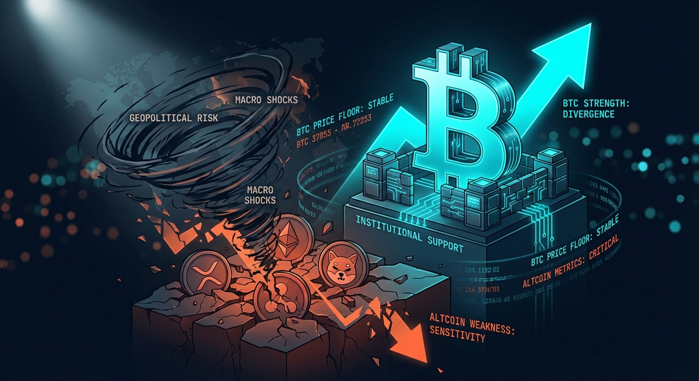 Bitcoin Strength Diverges From Altcoin Weakness Amid Geopolitical Risk