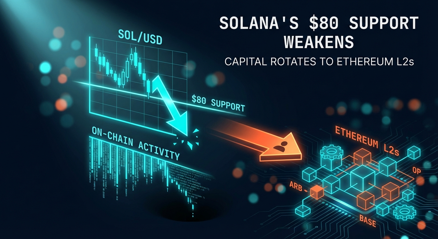 Solana's $80 Support Weakens as On-Chain Activity Dries Up and Capital Rotates to Ethereum L2s
