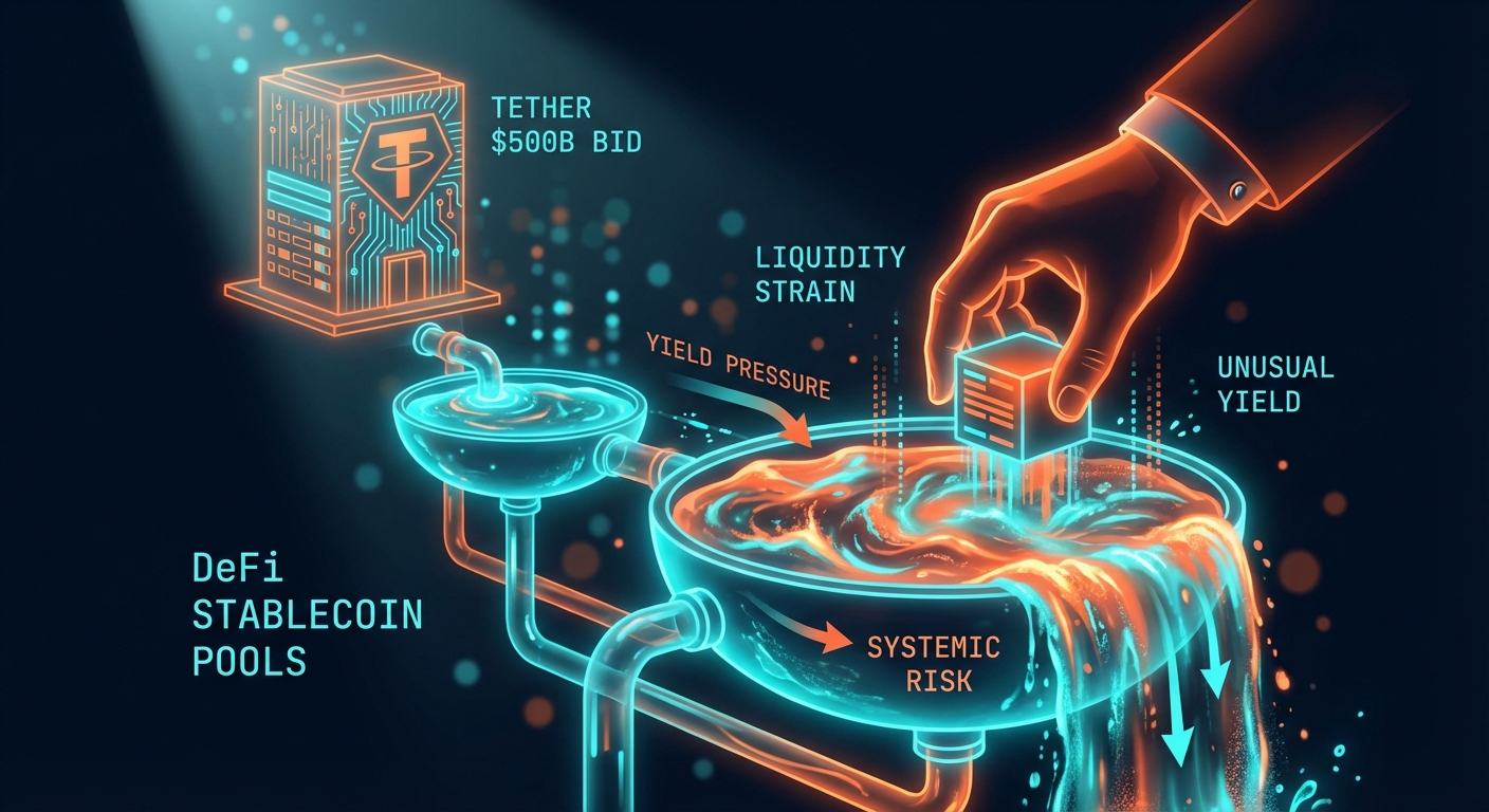 Tether's $500B Fundraising Bid Creates Downstream Pressure on DeFi Stablecoin Pools