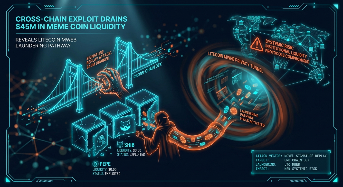Cross-Chain Exploit Drains $45M in Meme Coin Liquidity, Reveals Litecoin MWEB Laundering Pathway