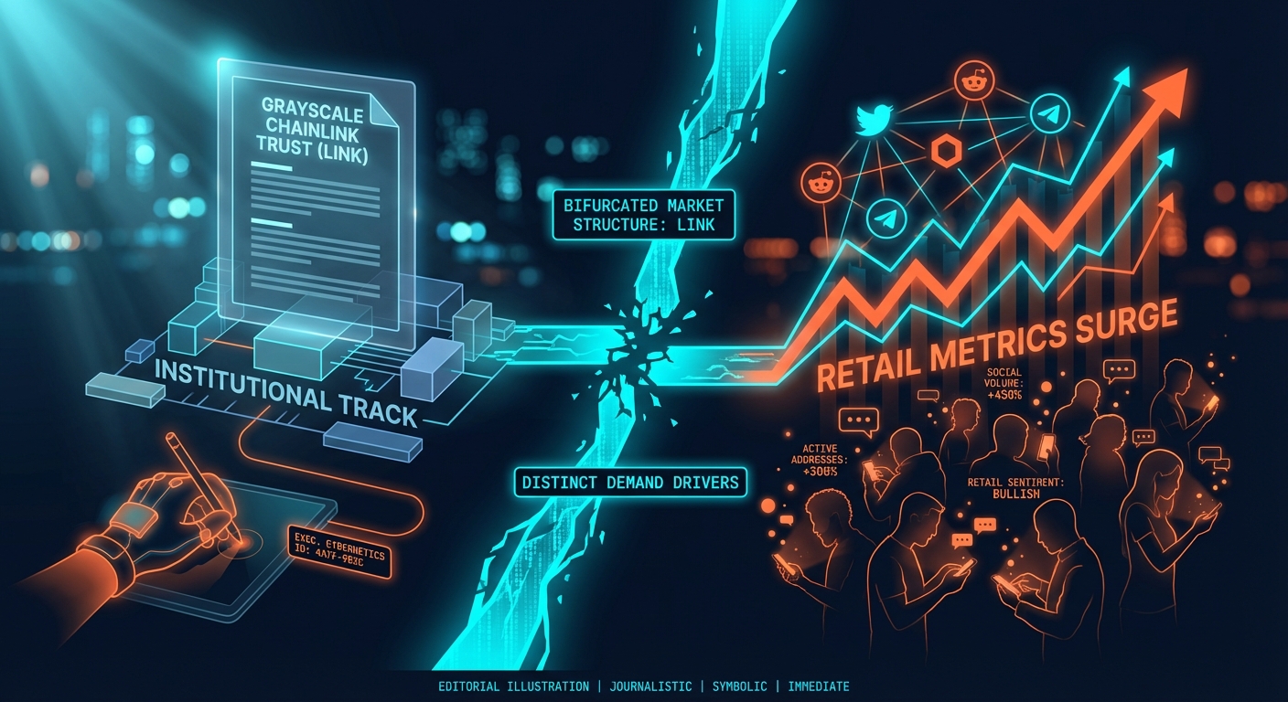 Grayscale Filing Confirms Institutional Track for Chainlink as Retail Metrics Surge