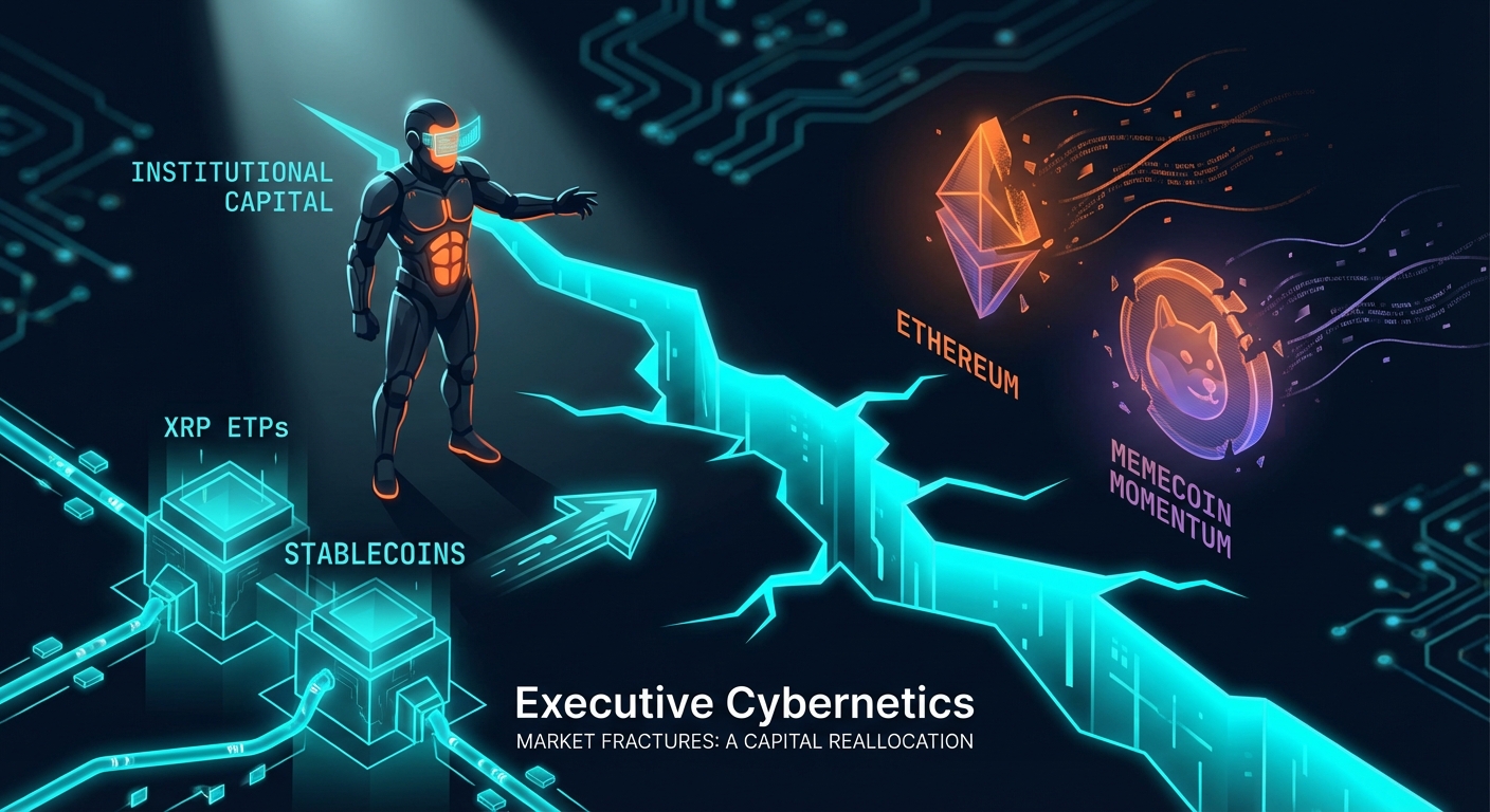 Market Fractures: Institutional Capital Backs XRP, Stablecoins as Ethereum, Memecoin Momentum Stalls