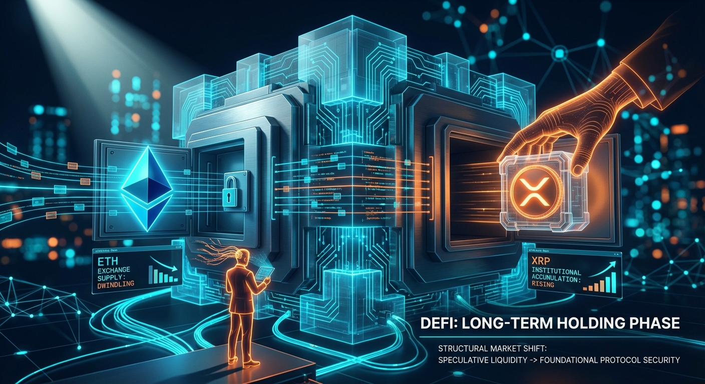 DeFi Enters Long-Term Holding Phase as XRP and Ethereum Liquidity Patterns Diverge