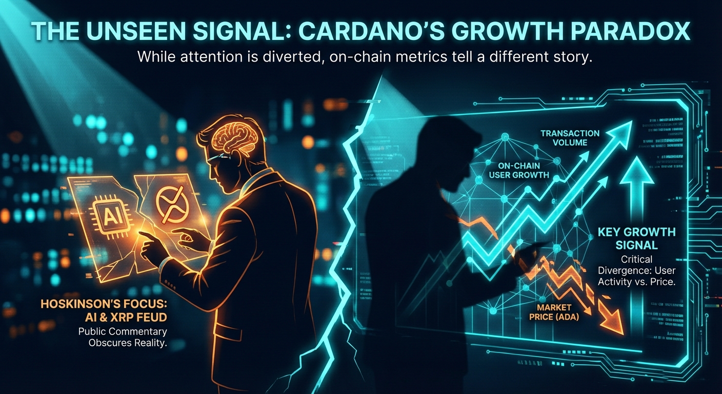 Cardano Founder's AI Focus and XRP Feud Obscure Key On-Chain Growth Signal