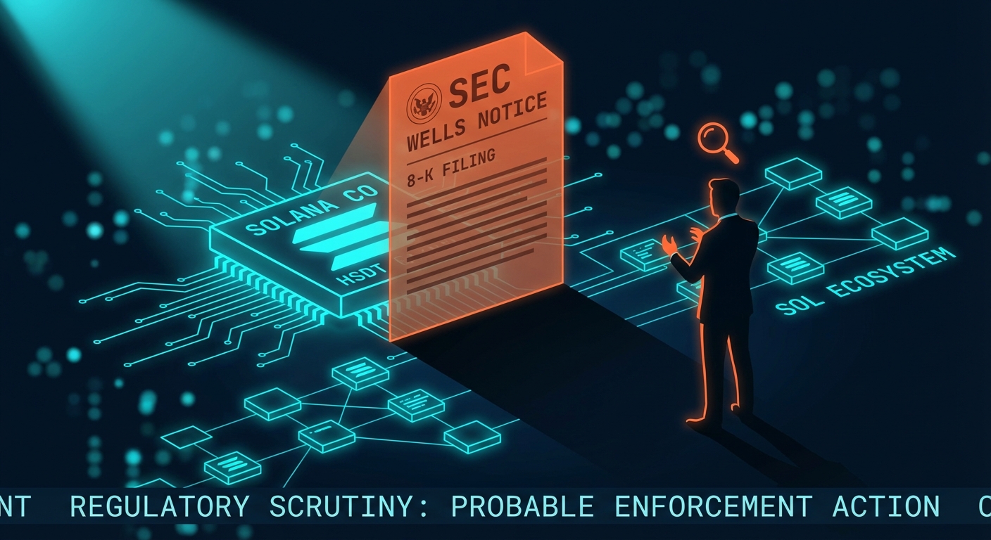 Solana-Linked Firm 'Solana Co' Discloses SEC Wells Notice, Placing SOL Ecosystem Under Regulatory Scrutiny