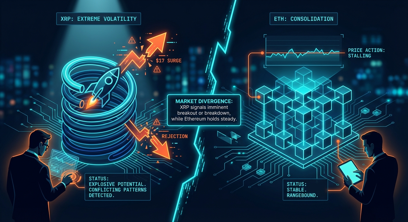 XRP Technicals Signal Extreme Volatility, Diverging from Ethereum's Consolidation