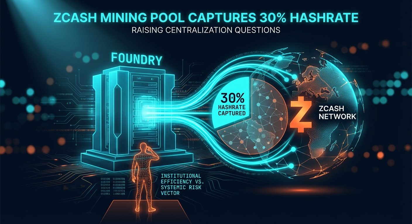 Foundry's Zcash Mining Pool Captures 30% Hashrate, Raising Centralization Questions