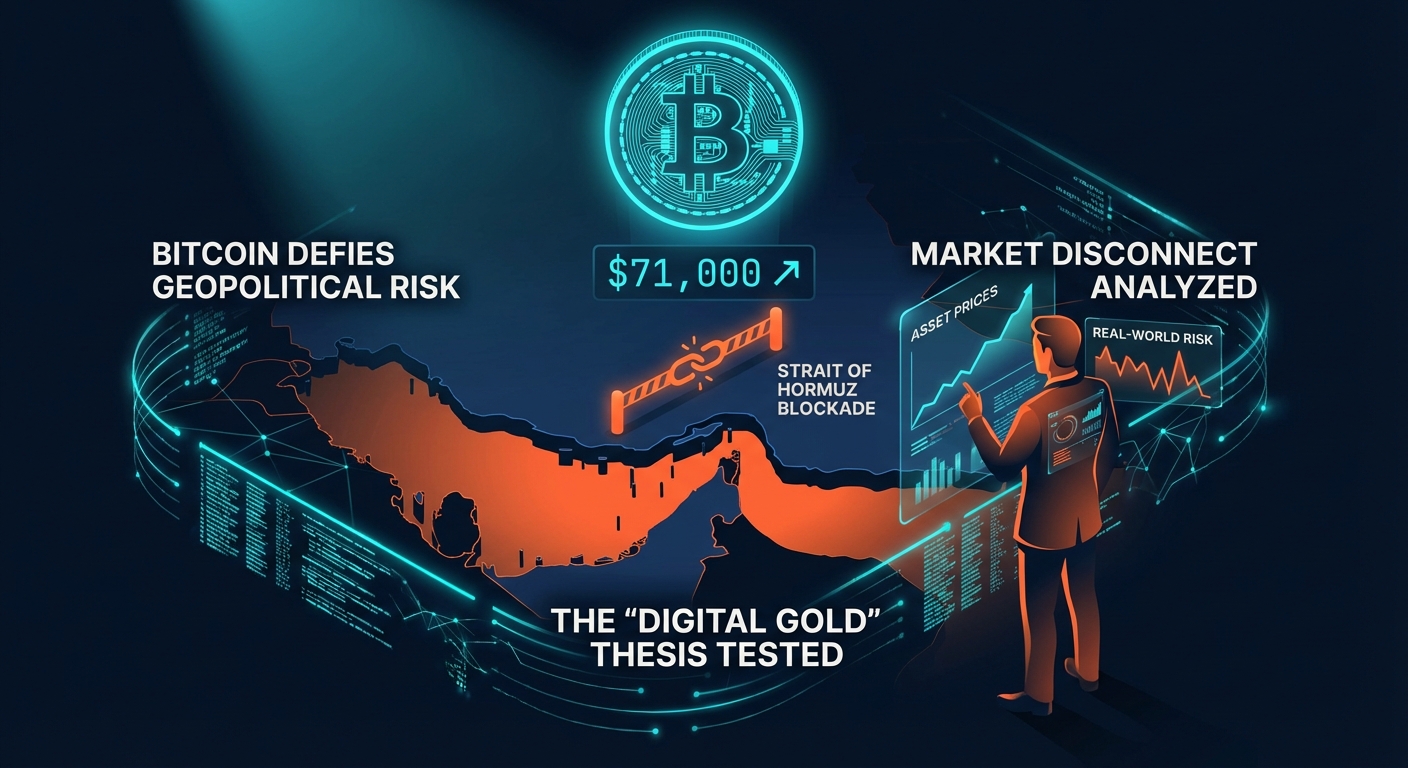 Bitcoin Pushes Past $71,000, Defying Geopolitical Risk from Strait of Hormus Blockade