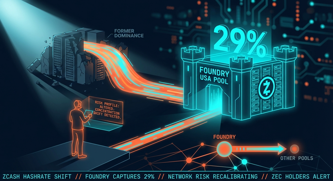 Foundry's New Pool Captures 29% of Zcash Hashrate, Shifting Network Risk Profile