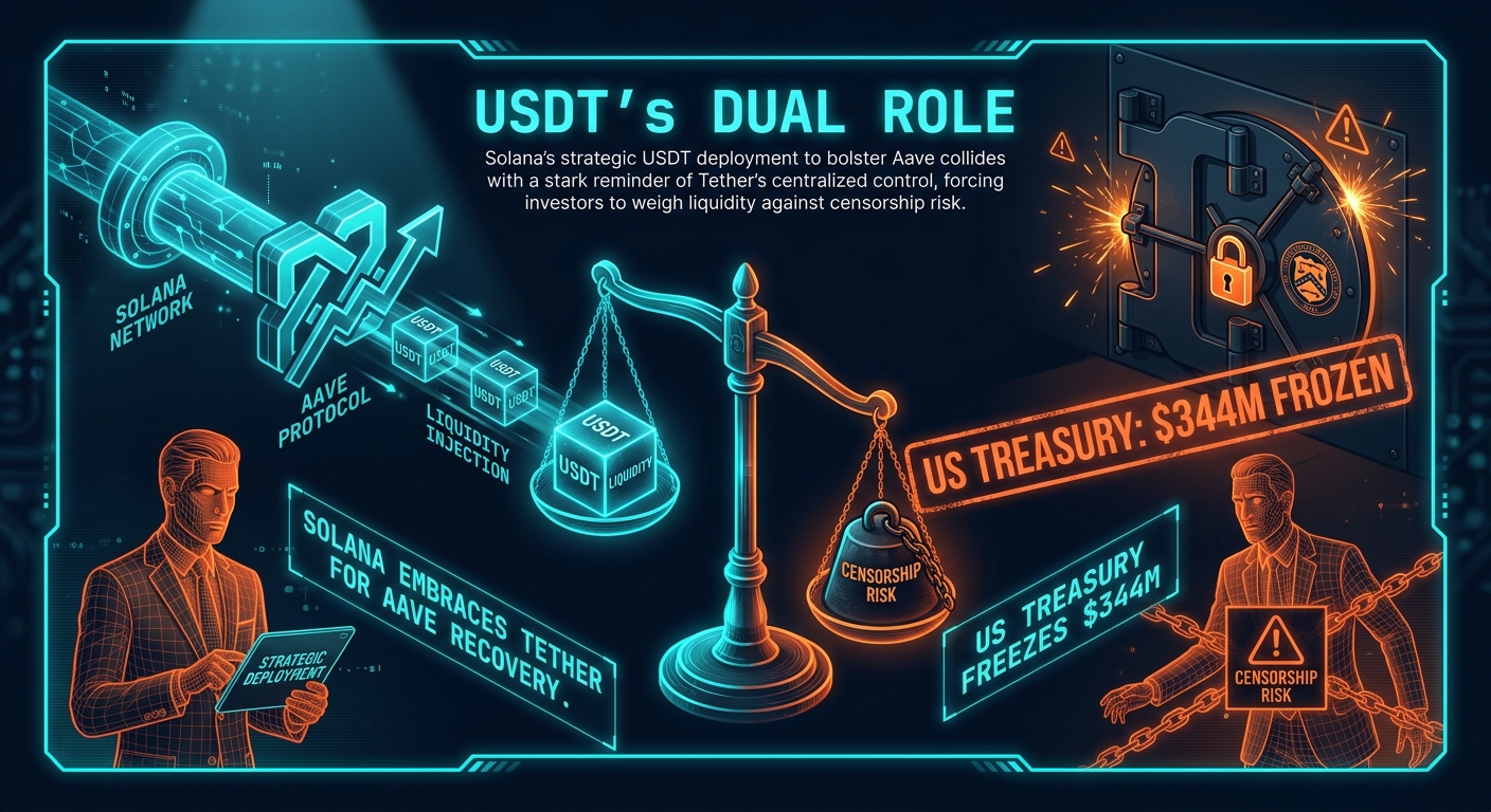 USDT's Dual Role: Solana Embraces Tether for Aave Recovery as US Treasury Freezes $344M