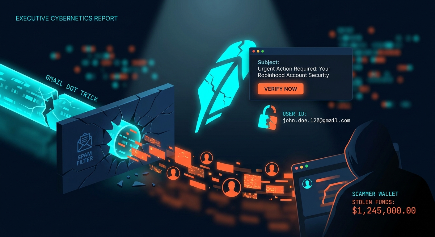 Scammers Exploit Gmail Dot Trick in Sophisticated Robinhood Phishing Campaign