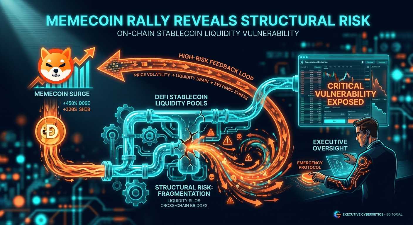 Memecoin Rally Reveals Structural Risk in On-Chain Stablecoin Liquidity