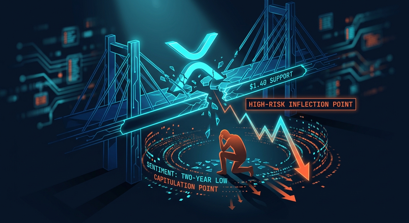 XRP Breaks Critical $1.40 Support as Sentiment Hits Two-Year Low