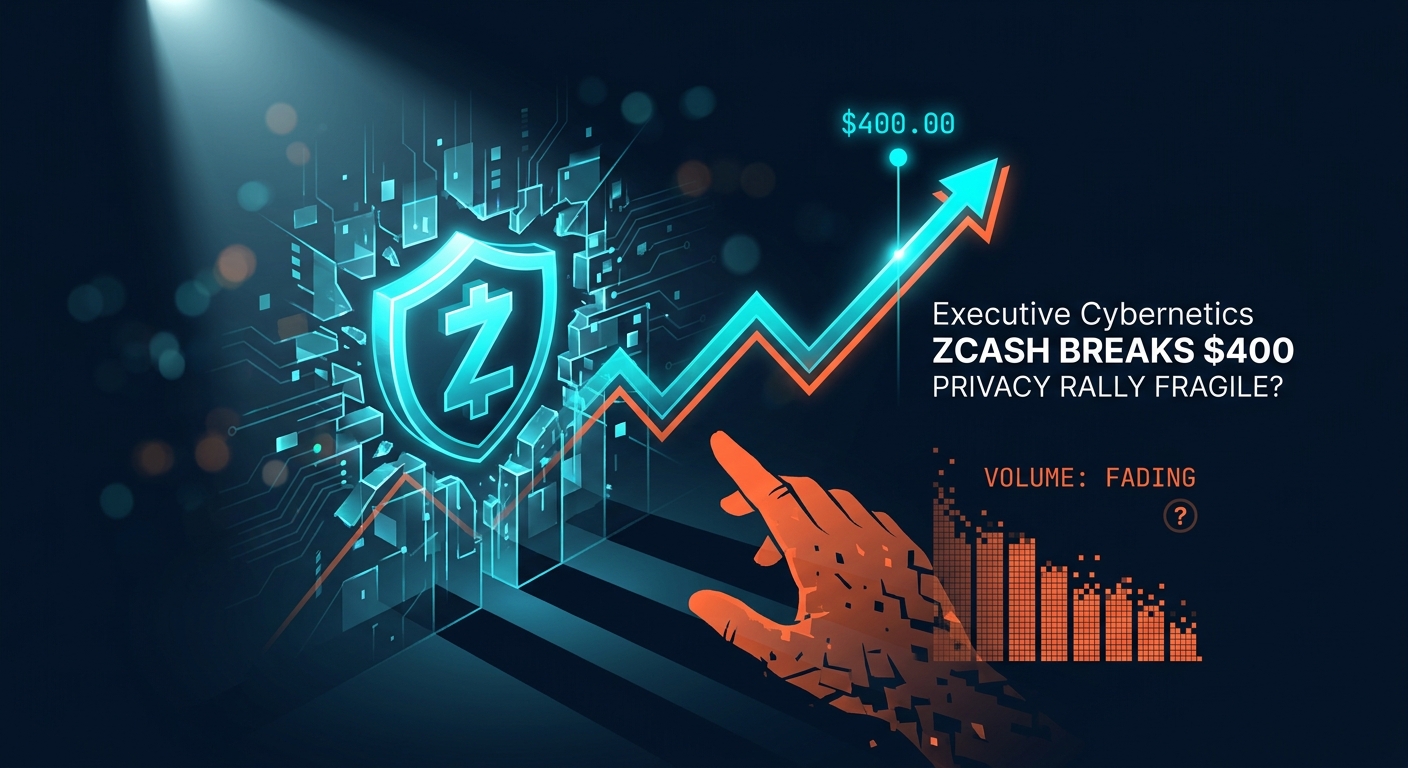 Zcash (ZEC) Price Breaks $400, But Fading Volume Questions the Privacy Coin's Next Move