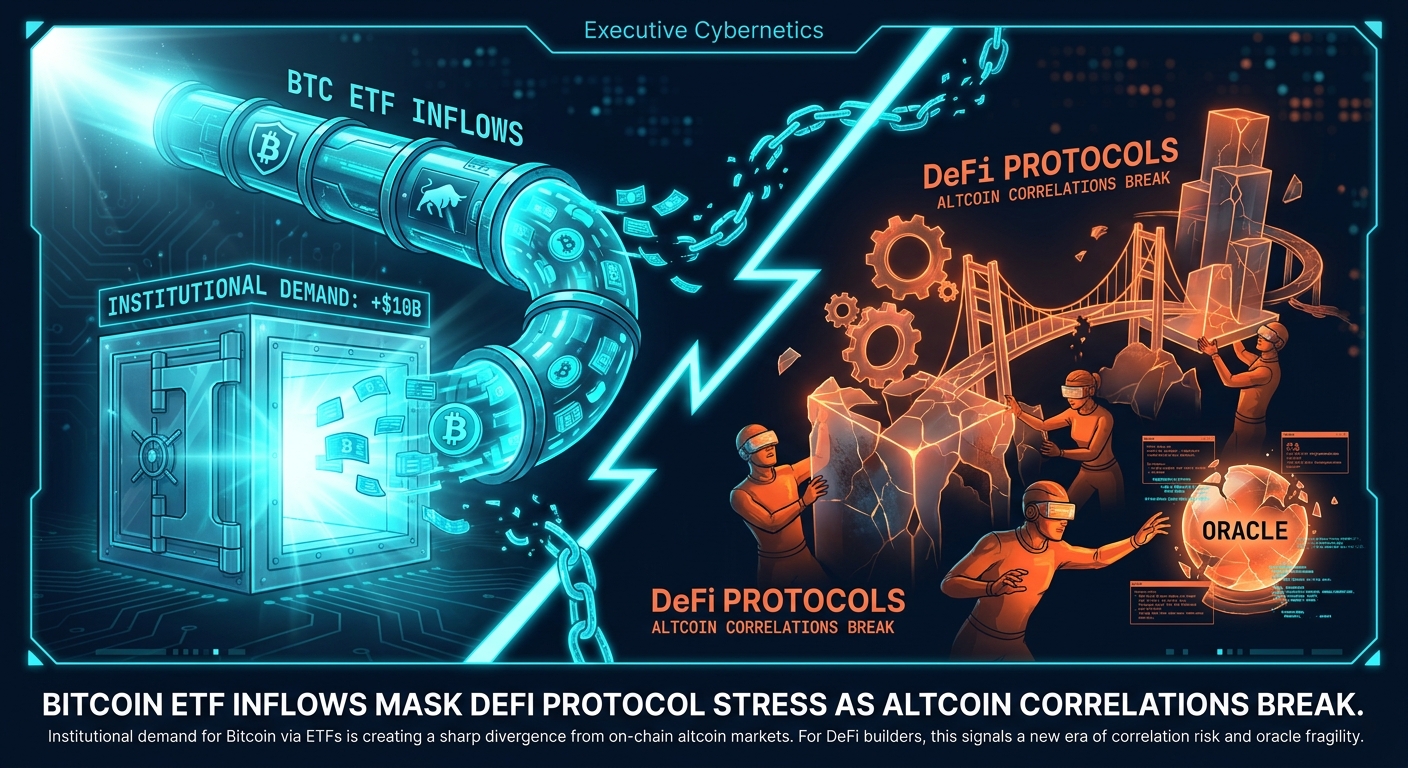 Bitcoin ETF Inflows Mask DeFi Protocol Stress as Altcoin Correlations Break