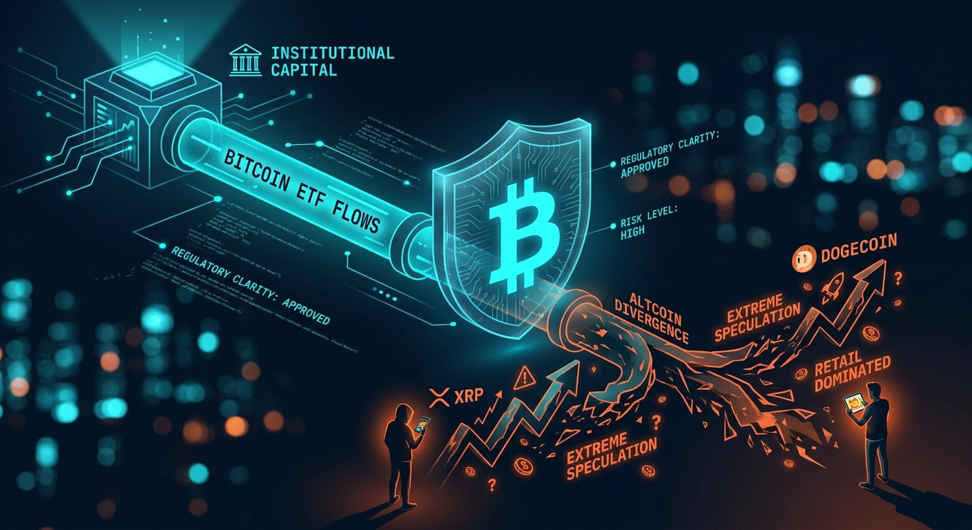 Bitcoin ETF Flows Obscure High-Risk Altcoin Divergence in XRP and Dogecoin