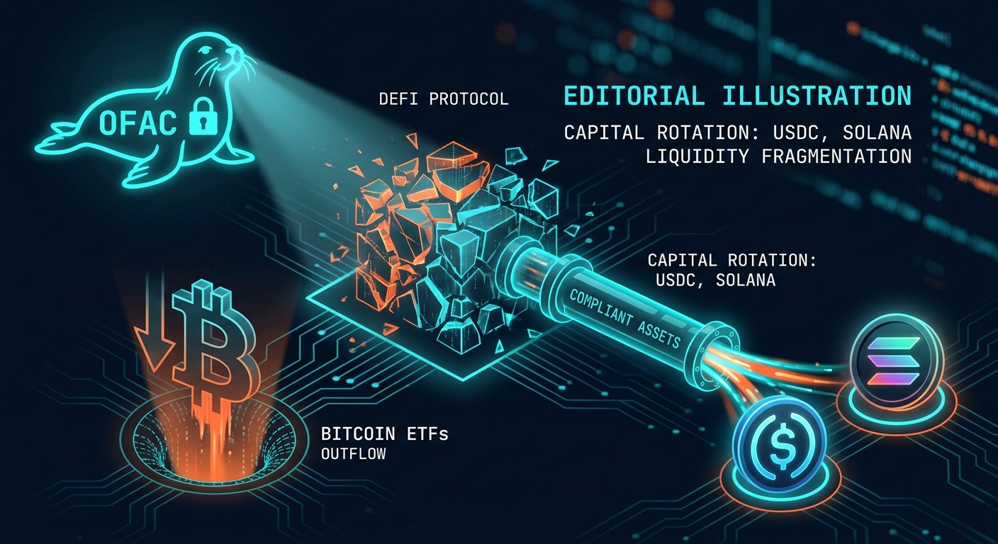 OFAC Sanctions Trigger Crypto Flight-to-Quality as Bitcoin ETFs Bleed