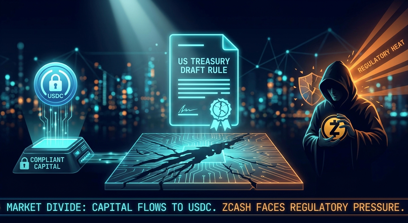 US Treasury Draft Rule Fractures Market, Driving Capital to USDC and Pressuring Zcash