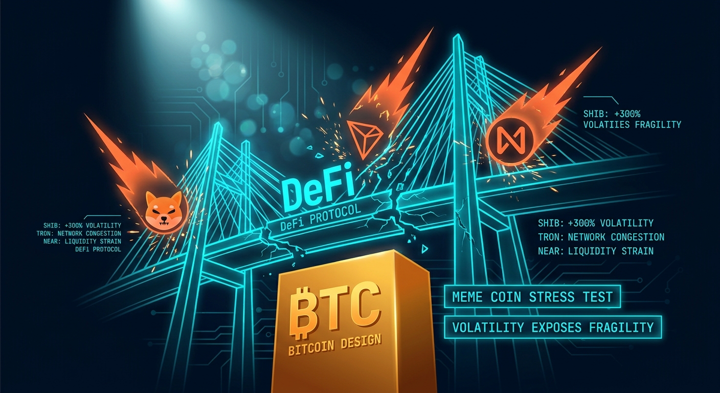 Meme Coin Stress Test: How SHIB and TRON Volatility Reveals DeFi Protocol Fragility Against Bitcoin's Design