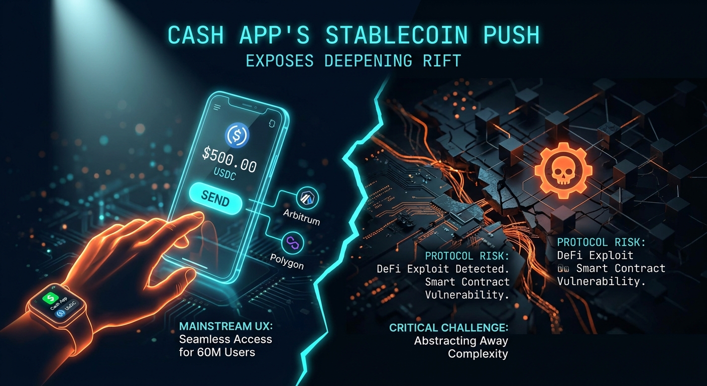 Cash App's Stablecoin Push Exposes Deepening Rift Between Mainstream UX and Protocol-Level Risk