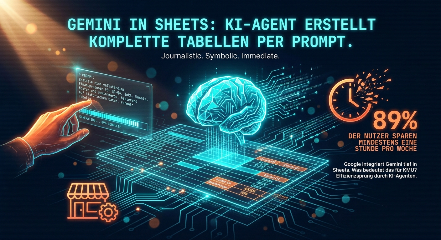 Gemini in Sheets: KI-Agent erstellt komplette Tabellen per Prompt