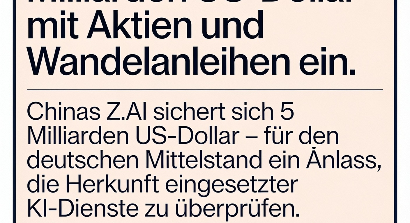 Das Unternehmen, ehemals bekannt als Zhipu AI, ging im Januar in Hongkong an die Börse und hatte im Juli bereits rund 4 Milliarden US-Dollar durch eine weitere Aktienplatzierung aufgenommen