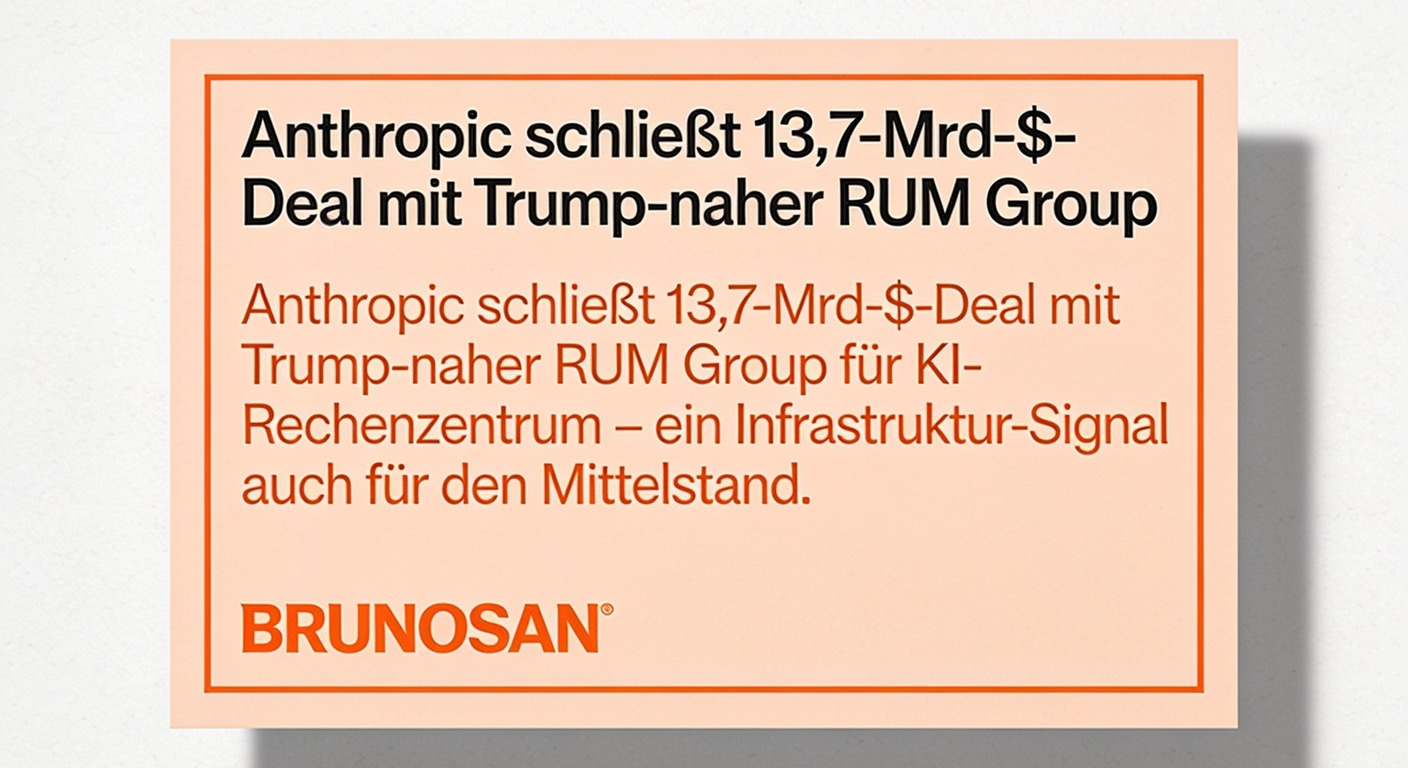 Anthropic hat mit der RUM Group, dem Mutterunternehmen von Rumble, einen sechs Jahre dauernden Rechenvertrag im Wert von rund 13,7 Milliarden US-Dollar vereinbart.