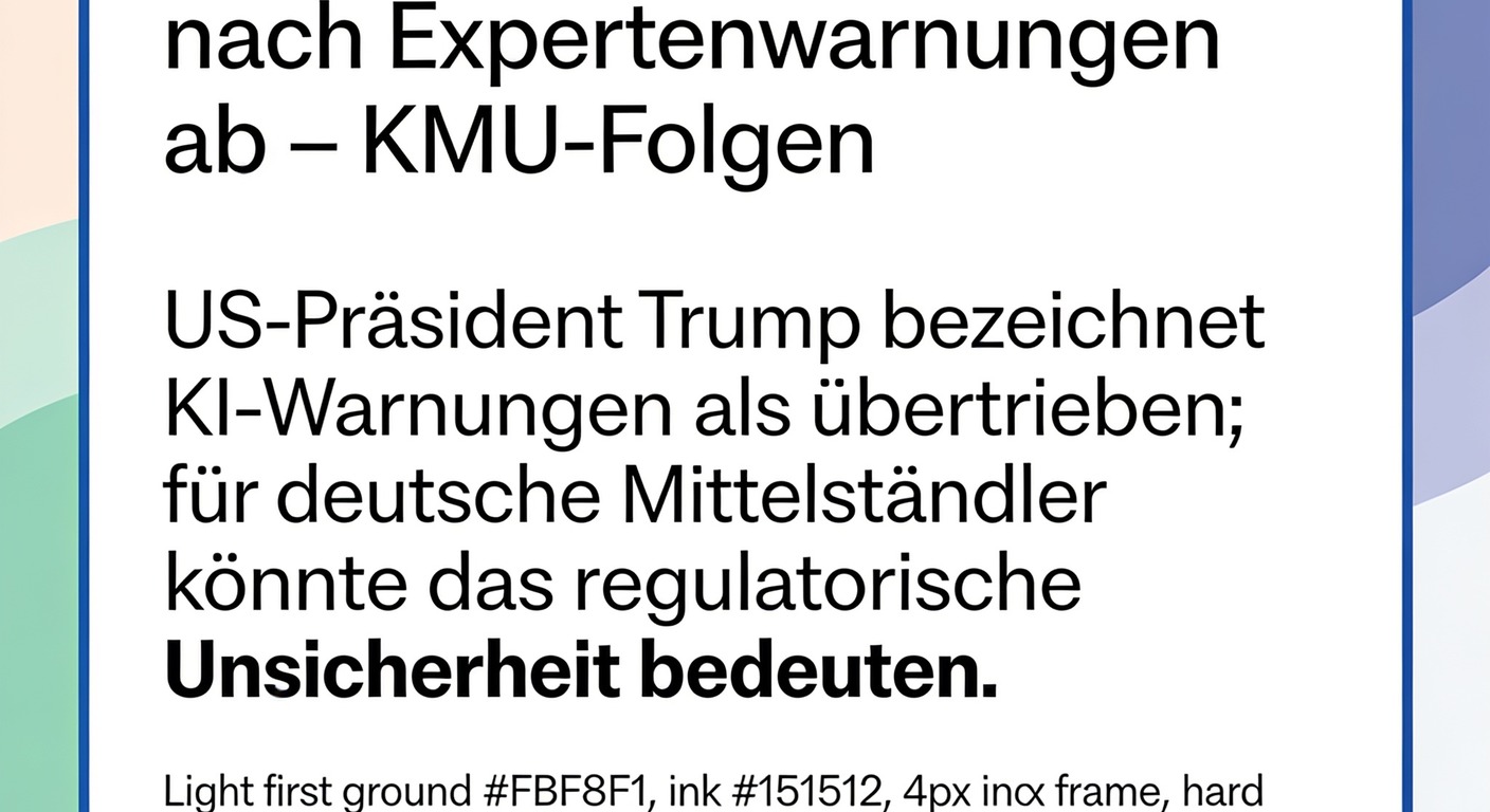 Trump spielt Warnungen vor KI-Risiken herunter