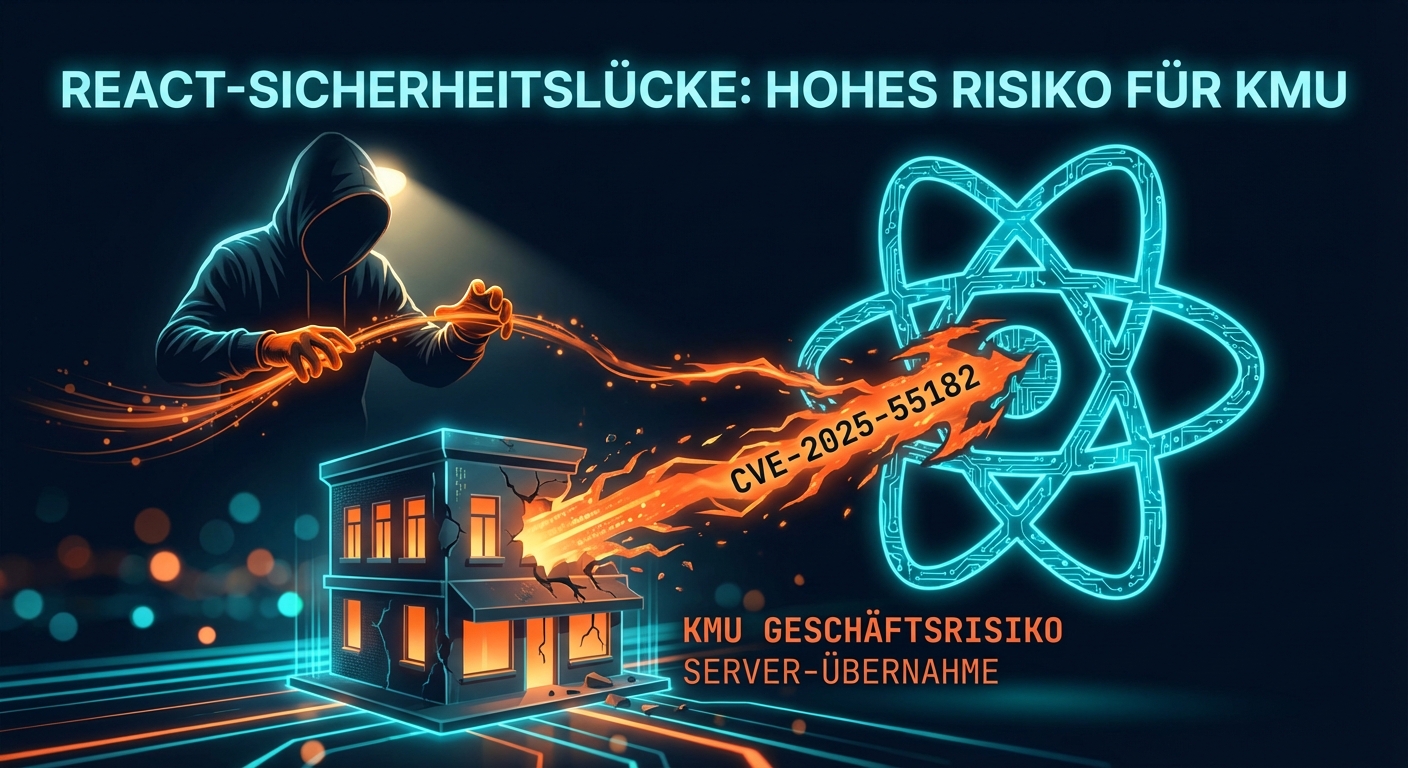 React-Sicherheitslücke CVE-2025-55182: Hohes Risiko für KMU