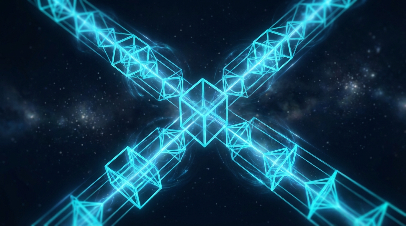 Abstract visualization of quantum logic sublattices and truth-value definiteness in a Hilbert space.