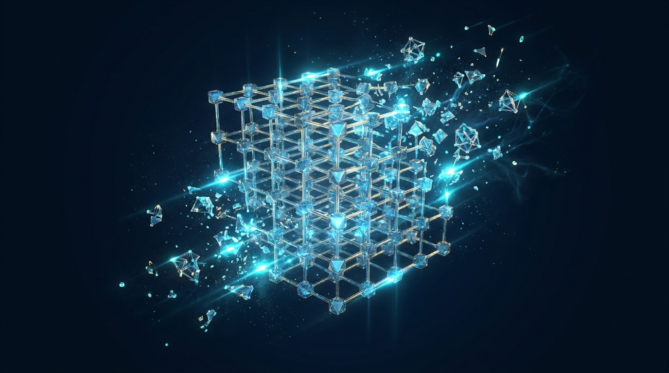 Diagram showing a topological quantum state transitioning into a separable state due to decoherence.