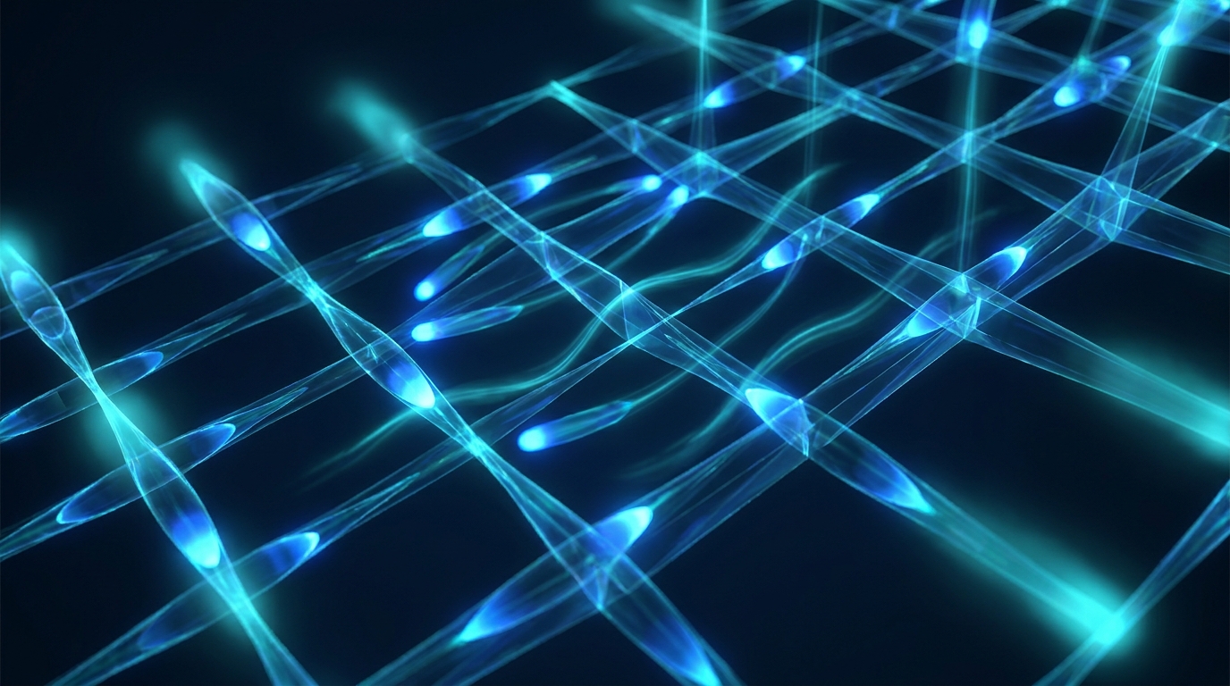 A conceptual illustration of ferrons, showing collective oscillations of electric dipoles in a ferroelectric crystal.