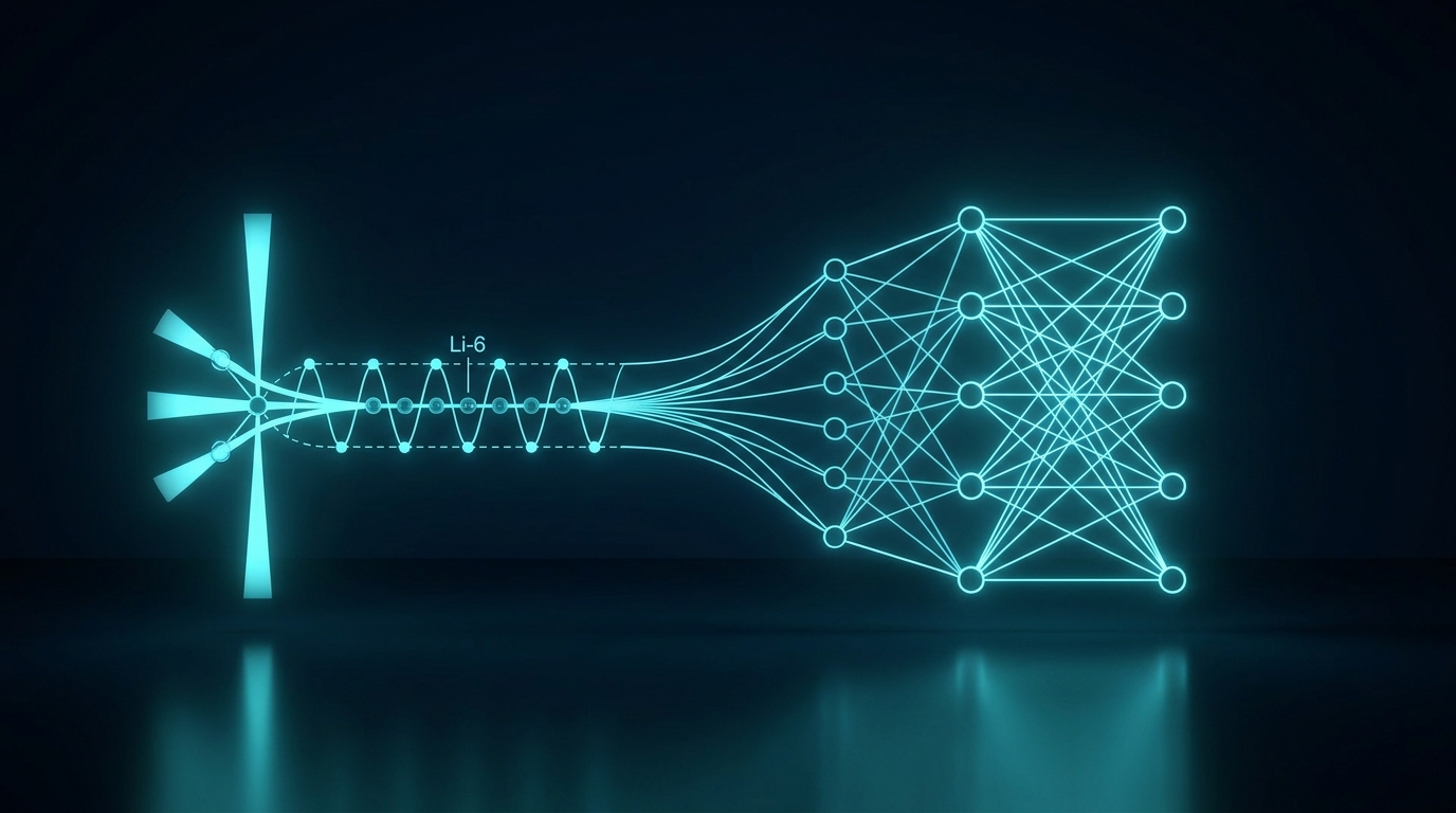 Diagram showing the intersection of ultracold atom physics and quantum graph search algorithms.