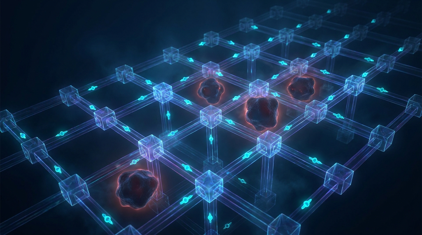 3D visualization of spin torques and gradient expansion in a ferromagnetic metal lattice with impurities.