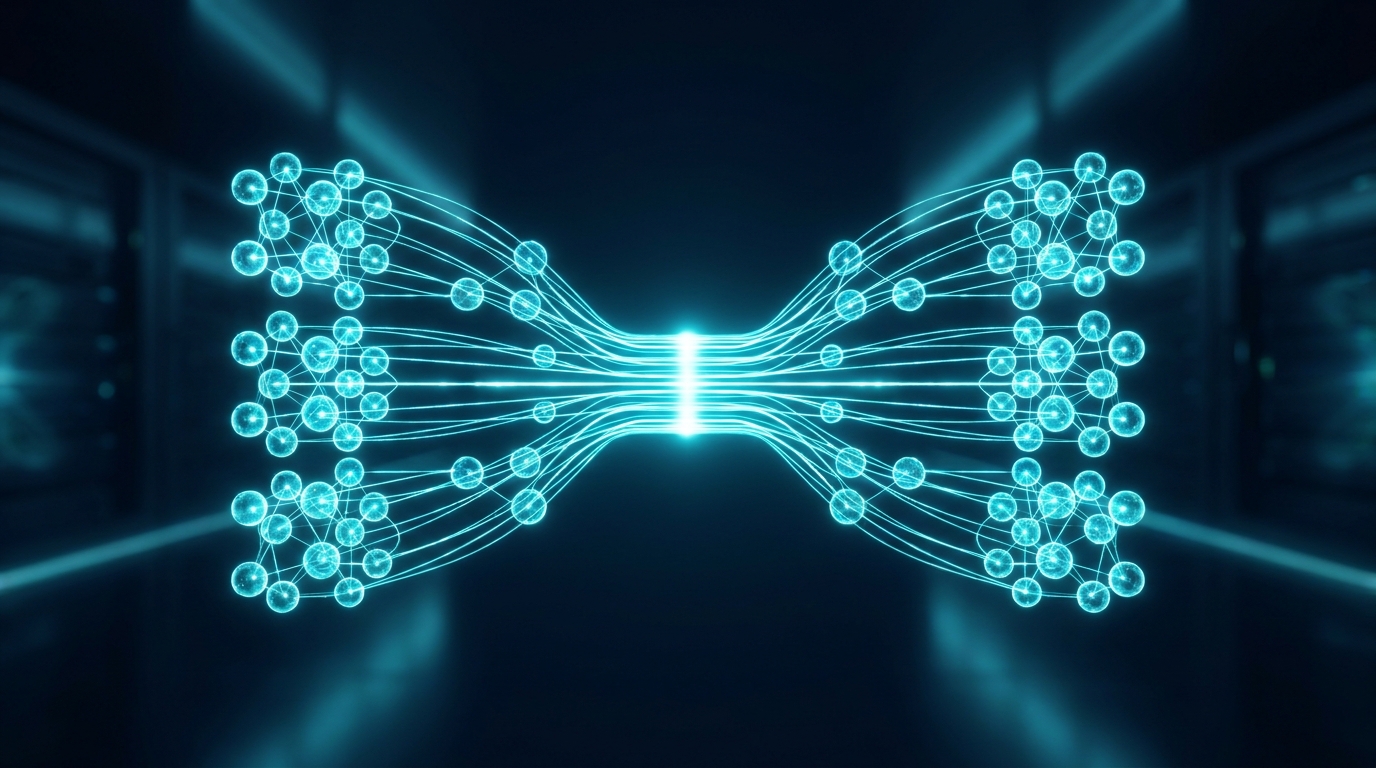 Quantum autoencoder circuit with information bottleneck highlighting anomaly detection in time-series data.