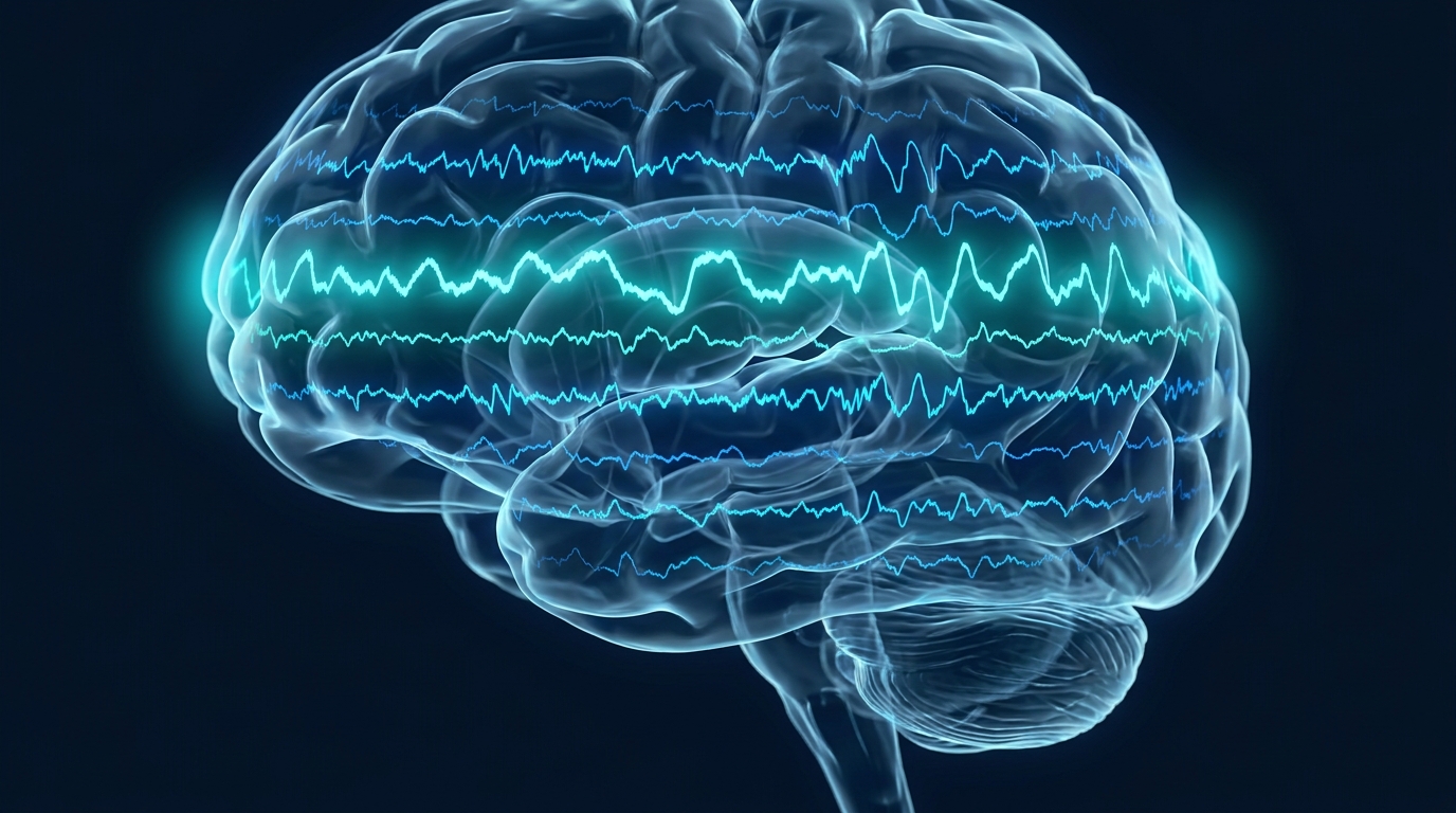 EEG waveform visualization showing detected sleep spindle intervals highlighted in color against background brain signal.