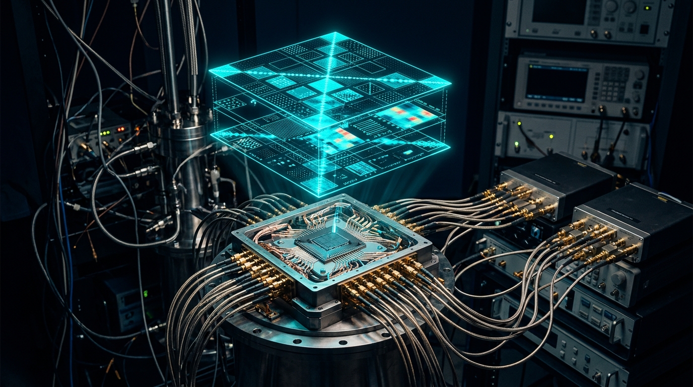 Fermionic quantum processor measuring non-Gaussianity via two-copy protocol.