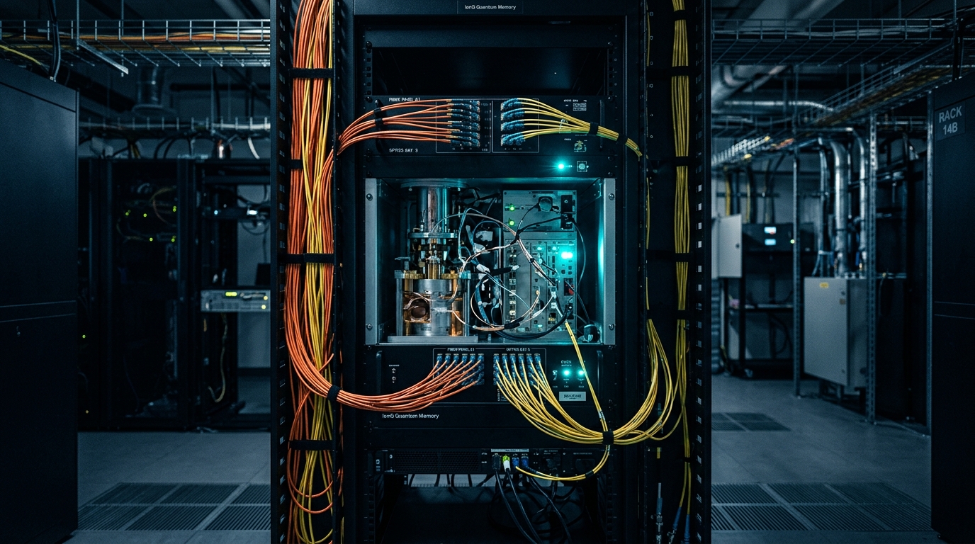 IonQ quantum memory prototype integrated with live fiber network at EPB's Tennessee Quantum Communications Research Center.