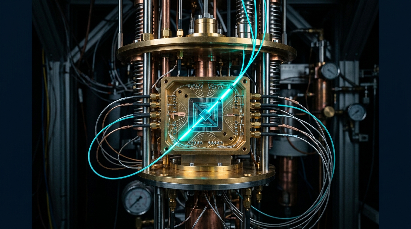 Diamond quantum chip inside a dilution refrigerator with NV centers and DEER spectroscopy pulses mapped as spin bath.